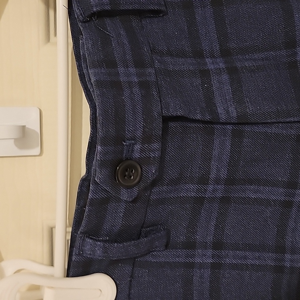 6Y Next Navy Blue Check Print Skinny Fit Dress Pants - Picture 3 of 8